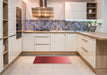 Patterned Red Rug in a Kitchen, pat3984rd