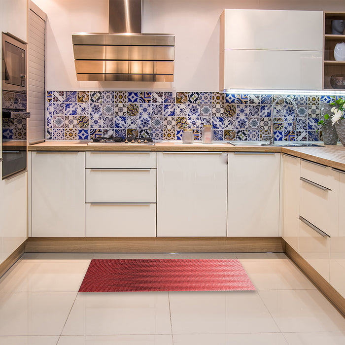 Patterned Red Rug in a Kitchen, pat3984rd