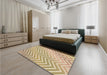 Patterned Bronze Brown Rug in a Bedroom, pat3985brn