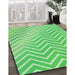 Machine Washable Transitional Green Rug in a Family Room, wshpat3985grn