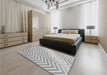 Patterned Gray Rug in a Bedroom, pat3985gry