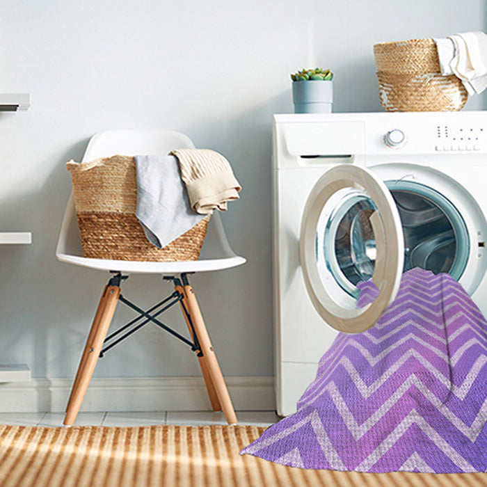 Machine Washable Transitional Purple Rug in a Washing Machine, wshpat3985pur