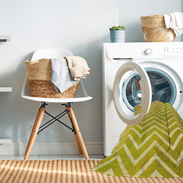 Machine Washable Transitional Bold Yellow Rug in a Washing Machine, wshpat3985yw