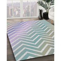 Patterned Slate Blue Grey Novelty Rug, pat3985