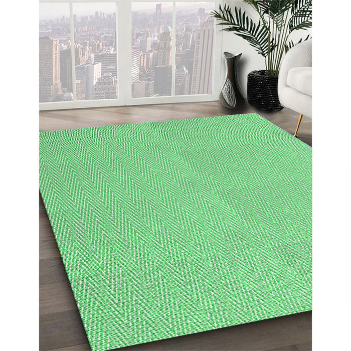Machine Washable Transitional Jade Green Rug in a Family Room, wshpat3986grn
