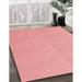 Patterned Pink Rug in Family Room, pat3986rd