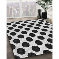 Patterned Charcoal Black Novelty Rug, pat398