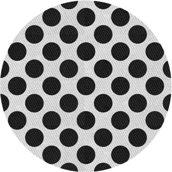 Sideview of Patterned Charcoal Black Novelty Rug, pat398