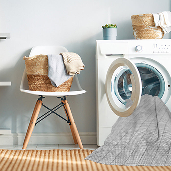 Machine Washable Transitional Dark Gray Rug in a Washing Machine, wshpat399