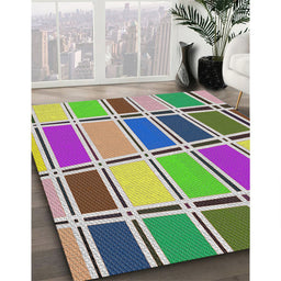 Patterned Sage Green Novelty Rug in Family Room, pat39