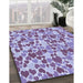 Machine Washable Transitional Purple Violet Purple Rug in a Family Room, wshpat4blu