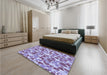 Patterned Purple Violet Purple Rug in a Bedroom, pat4blu