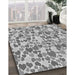 Machine Washable Transitional Platinum Silver Gray Rug in a Family Room, wshpat4gry