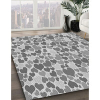 Patterned Platinum Silver Gray Rug, pat4gry