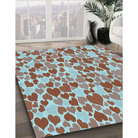 Patterned Chestnut Red Rug, pat4lblu