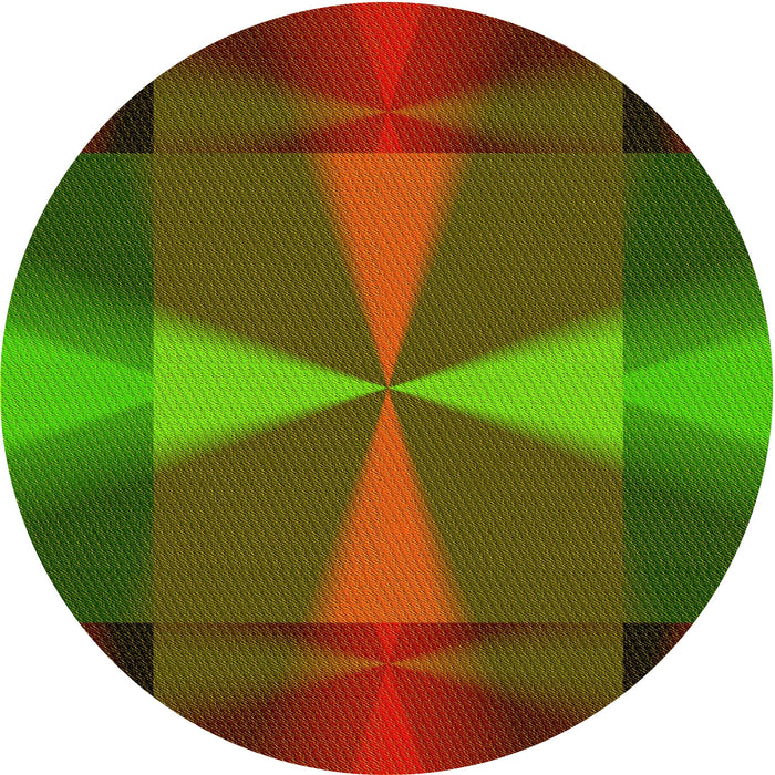 Square Patterned Saffron Red Rug, pat40yw