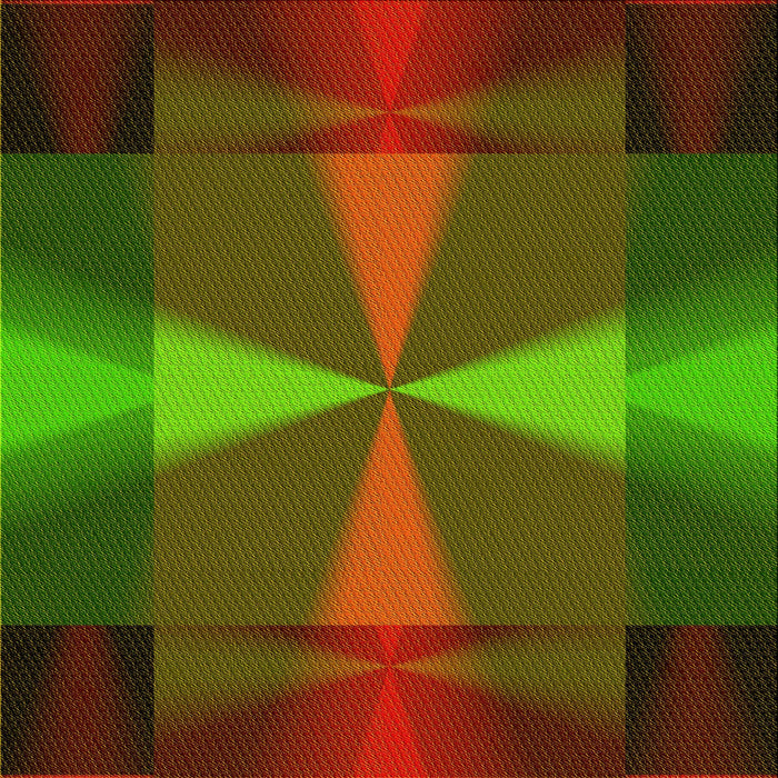 Round Patterned Saffron Red Rug, pat40yw