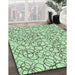 Machine Washable Transitional Mint Green Rug in a Family Room, wshpat400grn