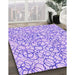 Patterned Purple Rug in Family Room, pat400pur