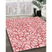 Machine Washable Transitional Red Rug in a Family Room, wshpat400rd