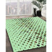 Machine Washable Transitional Green Rug in a Family Room, wshpat401grn