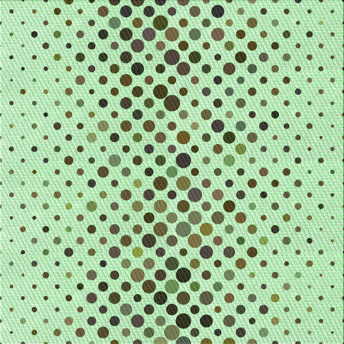 Round Machine Washable Transitional Green Rug, wshpat401grn