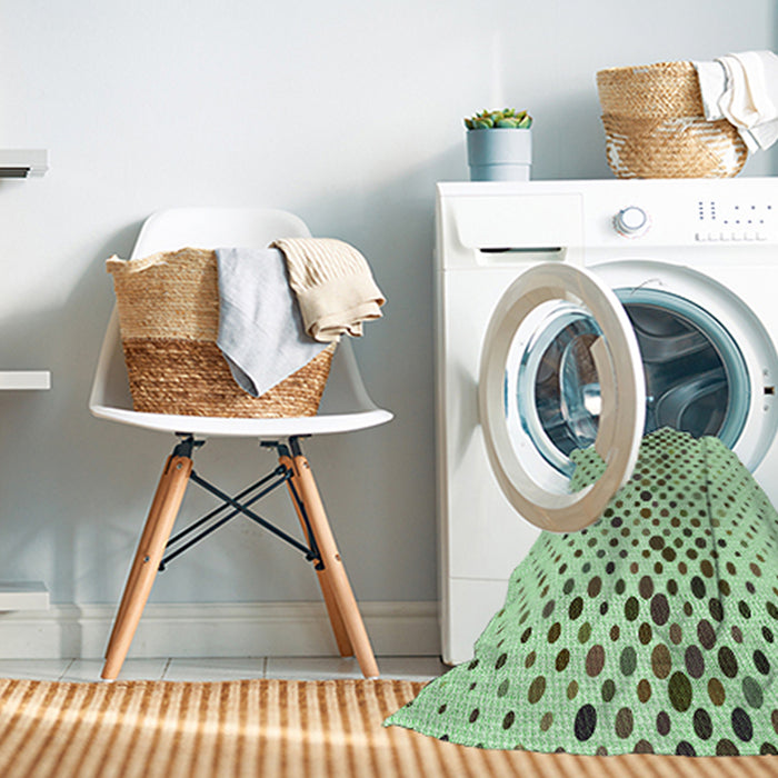 Machine Washable Transitional Green Rug in a Washing Machine, wshpat401grn