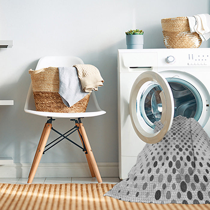 Machine Washable Transitional Platinum Gray Rug in a Washing Machine, wshpat401gry