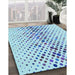 Machine Washable Transitional Iceberg Blue Rug in a Family Room, wshpat401lblu