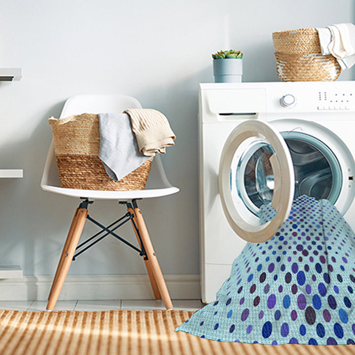 Machine Washable Transitional Iceberg Blue Rug in a Washing Machine, wshpat401lblu