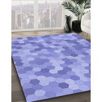 Patterned Jeans Blue Rug, pat402blu