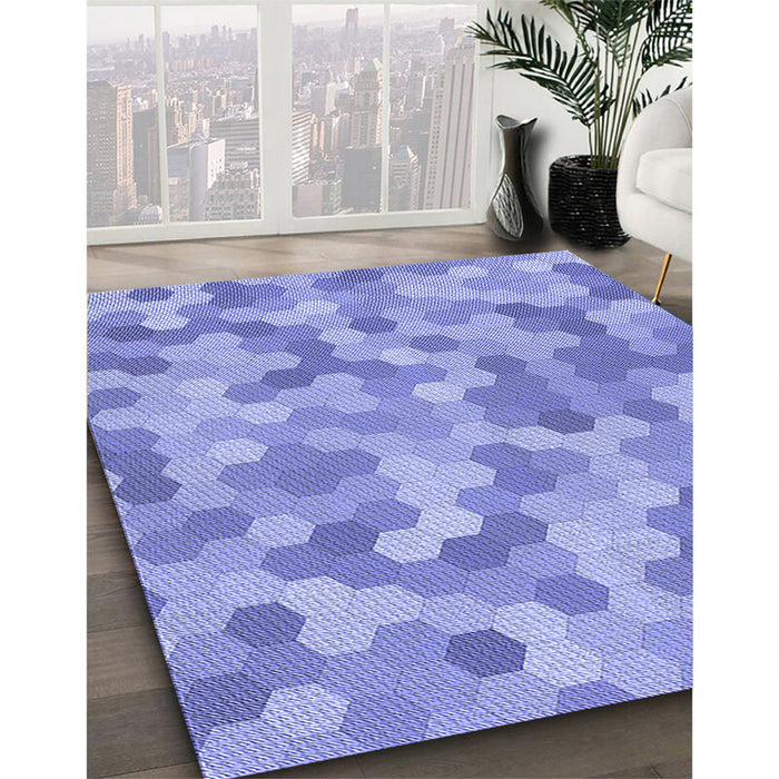 Patterned Jeans Blue Rug in Family Room, pat402blu