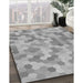 Patterned Gray Rug in Family Room, pat402gry