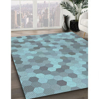 Patterned Sky Blue Rug, pat402lblu