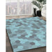 Patterned Sky Blue Rug in Family Room, pat402lblu