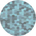 Square Patterned Sky Blue Rug, pat402lblu