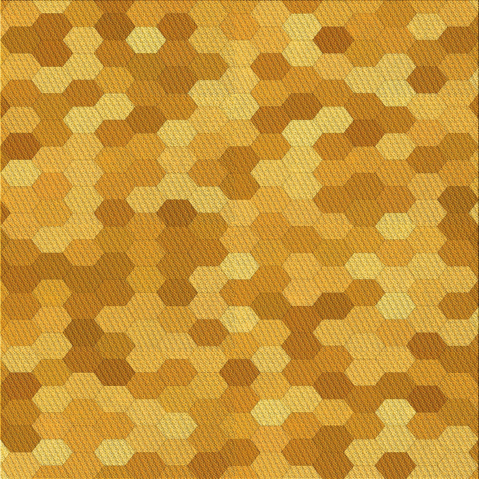 Round Patterned Neon Orange Rug, pat402yw