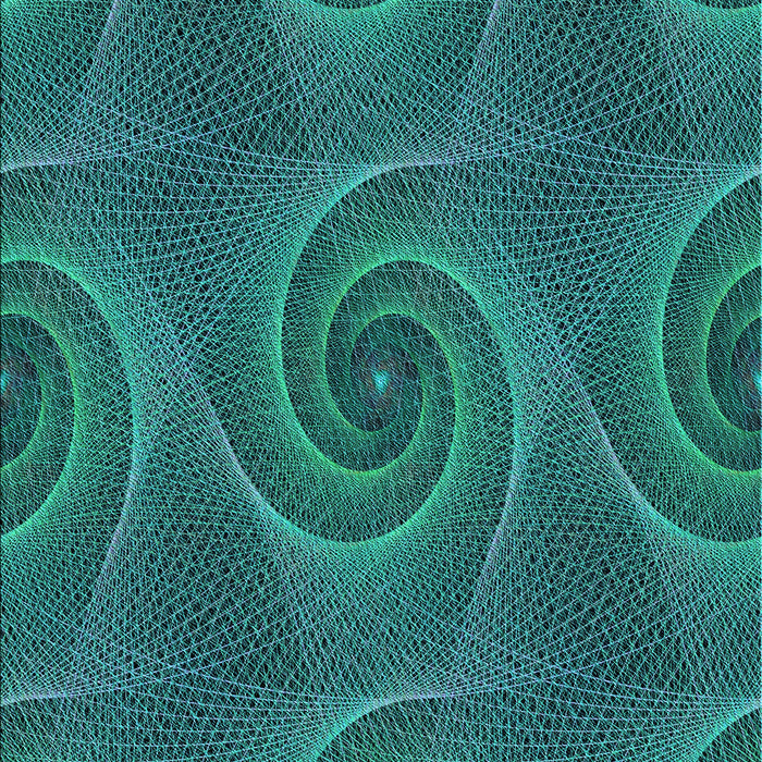 Patterned Dark Turquoise Green Rug, pat403lblu