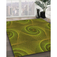 Patterned Pistachio Green Rug, pat403yw