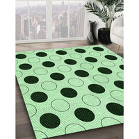 Patterned Mint Green Rug, pat404grn