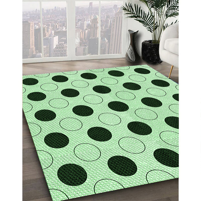 Machine Washable Transitional Mint Green Rug in a Family Room, wshpat404grn