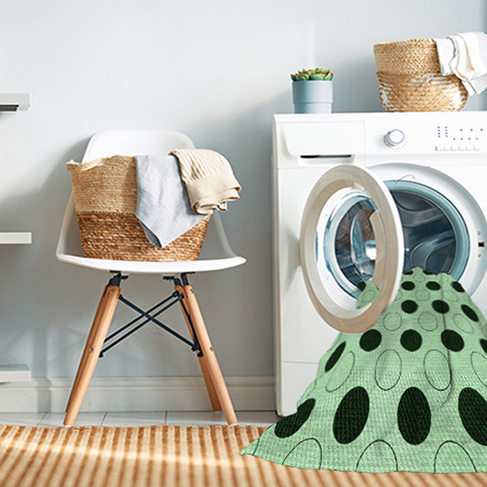 Machine Washable Transitional Mint Green Rug in a Washing Machine, wshpat404grn