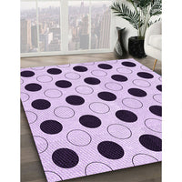 Patterned French Lilac Purple Rug, pat404pur