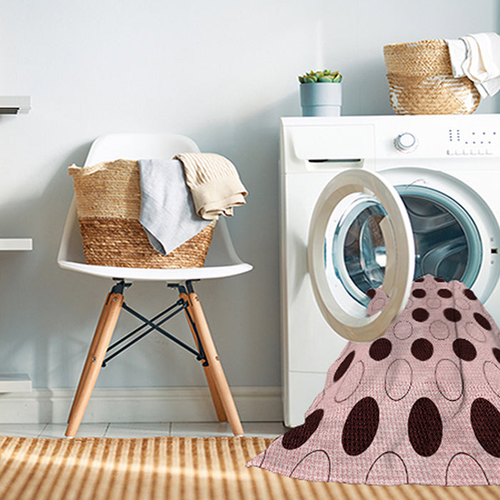 Machine Washable Transitional Light Rose Pink Rug in a Washing Machine, wshpat404rd