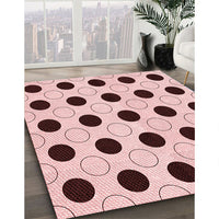 Patterned Light Rose Pink Rug, pat404rd