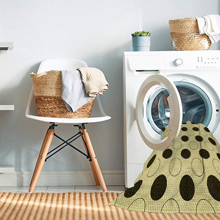 Machine Washable Transitional Mustard Yellow Rug in a Washing Machine, wshpat404yw