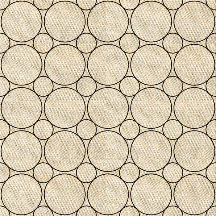 Round Patterned Moccasin Beige Rug, pat405brn