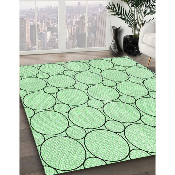 Patterned Mint Green Rug in Family Room, pat405grn