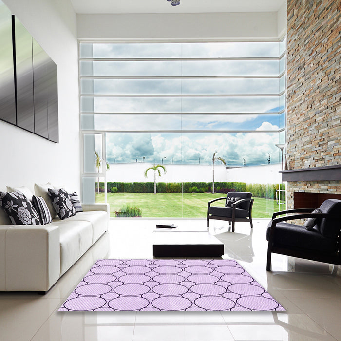 Machine Washable Transitional Orchid Purple Rug in a Kitchen, wshpat405pur
