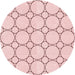 Square Patterned Pink Rug, pat405rd